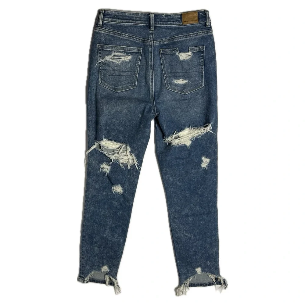 American Eagle Mom Jeans Front and Back Ripped Size 4 - Picture 3 of 11